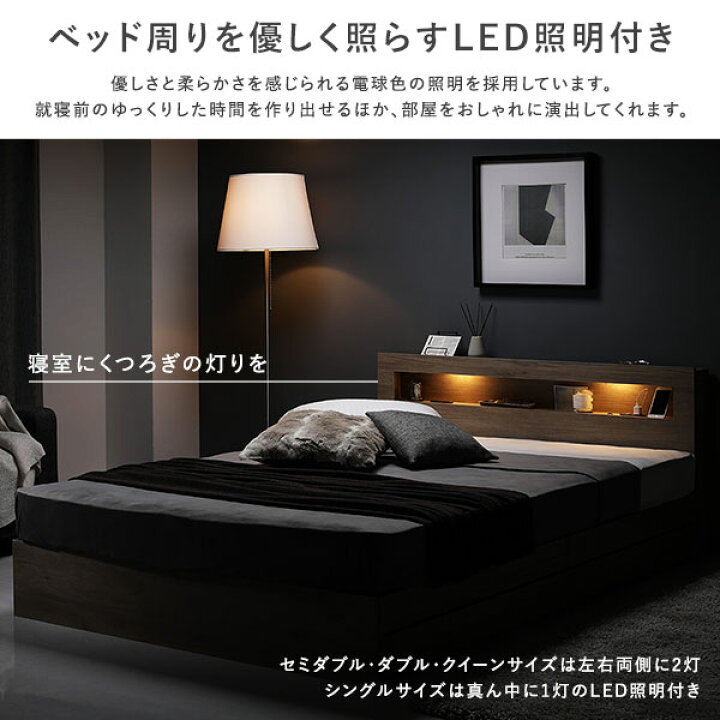 楽天市場】ベッド ダブル ポケットコイルマットレス付き ストーン 