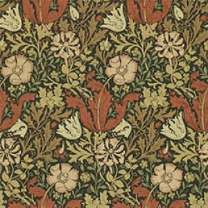 ウイリアムモリス プリント生地 生地販売 切売り販売 手芸用 イギリス製 輸入生地 ファブリック 10cm単位 切り売り 約137cm幅 (10cmあたりの単価) 海外取寄品 Compton コンプトン (MA) (PR7675/2・PR7675/