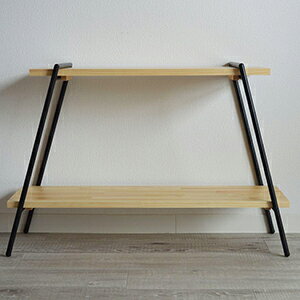 ラック アイアンラック 棚 収納 オープンラック ディスプレイラック アイアン 北欧 木製 おしゃれ 本棚 収納棚 簡単組み立て ナチュラル 約幅78×奥行27.5×高さ53cm アイアンレッグラック 2段 (R