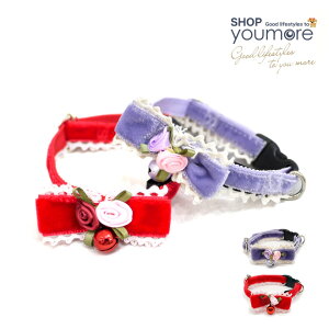 【犬服】ベルベットリボンキャットカラー 首輪 Luludoll(ルルドール) 【日本製】 ドッグウェア キャットウェア 猫