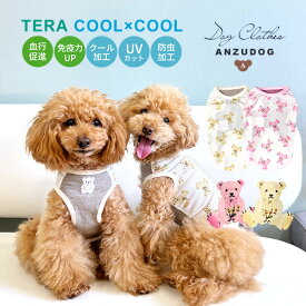 テラクール フラワーテディベアタンク 涼感生地 夏 小型犬 ドッグウェア 犬服 クークチュール あんずドッグ ANZ-14
