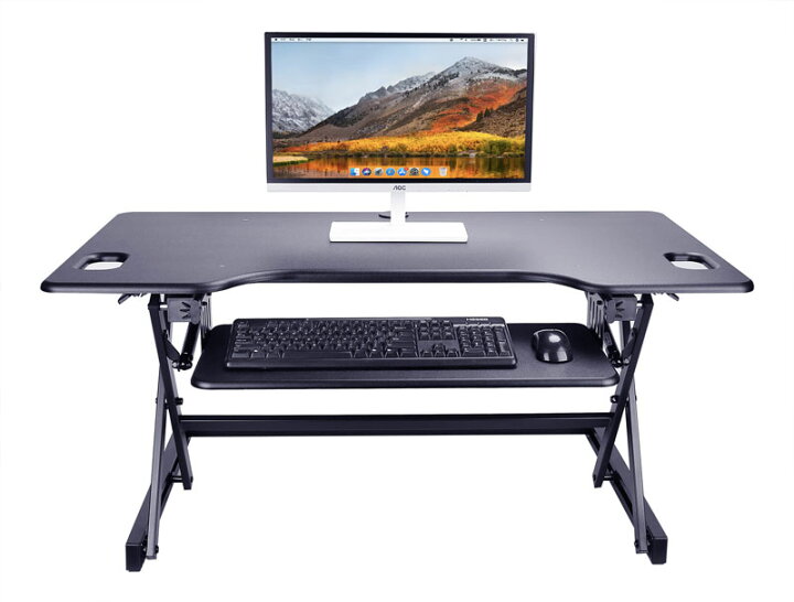 楽天市場 昇降デスク スタンディングデスク 卓上 机上 デスク 折りたたみ 無段階 幅1160 インテリア イラストレーター ガス キーボード 収納 組み立て不用 在宅 座卓 在宅勤務 手動式 Netの穴場omix