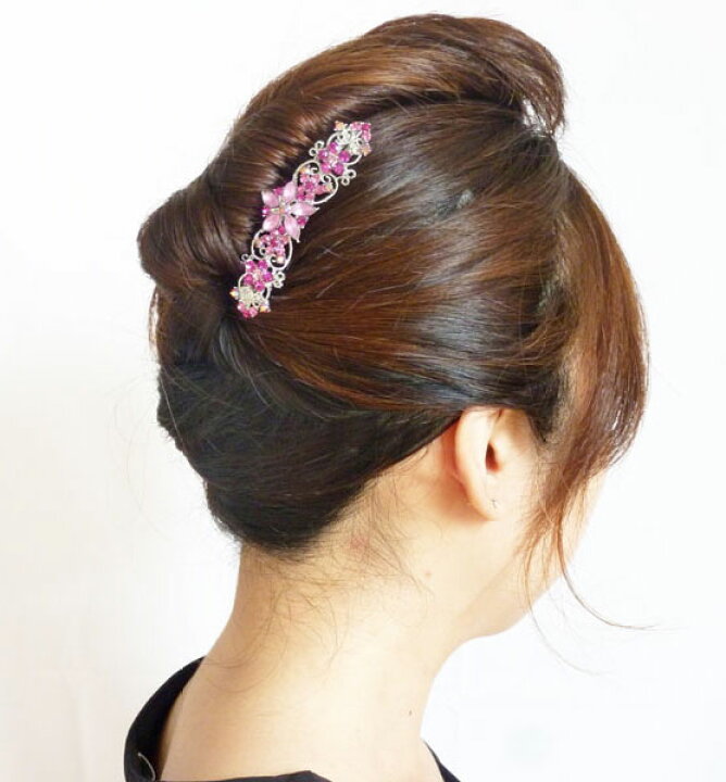 324円 驚きの値段で 夜会巻きコーム ヘアコーム コーム 大人かわいい 花つるフラワー