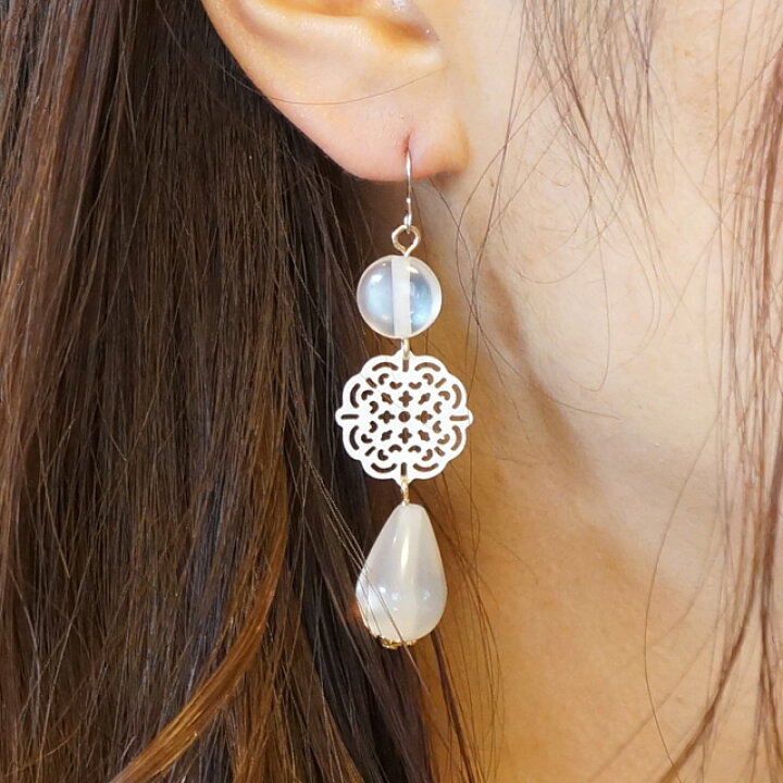 楽天市場】ピアス 金属アレルギー レディースピアス シェル フラワー 