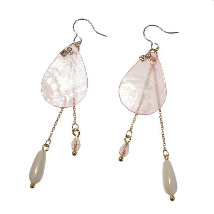 楽天市場】レディースピアス シェル ドロップ 雫型 しずく カラフル 