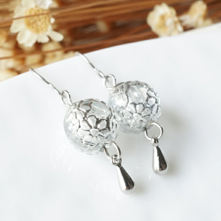 楽天市場】ピアス 金属アレルギー レディースピアス 花柄 ティア 