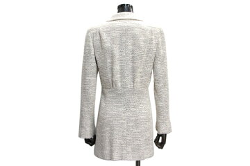 シャネルジャケットツイードライトベージュ系サイズ3802A2002年秋冬レディース中古ジップCHANEL
