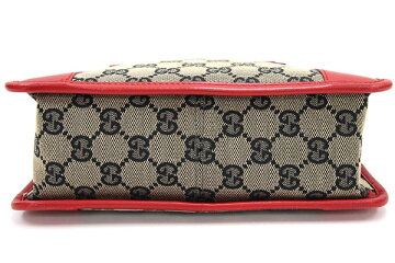 グッチハンドバッグGG000.0856ベージュネイビーレッドキャンバスレザー中古トートバック紺ミニバッグ赤GUCCI