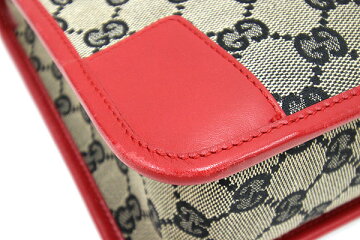 グッチハンドバッグGG000.0856ベージュネイビーレッドキャンバスレザー中古トートバック紺ミニバッグ赤GUCCI