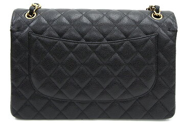 シャネルショルダーバッグマトラッセ30A58600ブラックキャビアスキン中古ココマークゴールドチェーンショルダー黒マトラッセデカマトラッセダブルチェーンMATELASSECHANEL