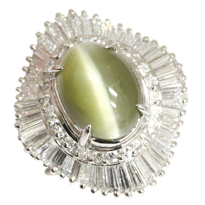 楽天市場】【中古】キャッツアイ ダイヤモンド リング 7.96ct D1.41ct 