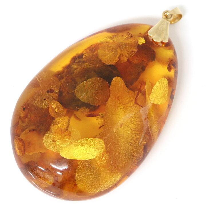 楽天市場】琥珀 ペンダントトップ K18YG イエローゴールド 中古 ヘッド  