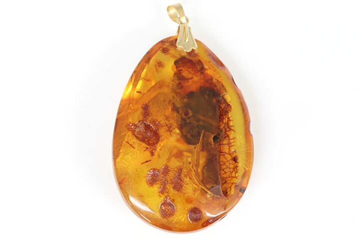 楽天市場】琥珀 ペンダントトップ K18YG イエローゴールド 中古 ヘッド  