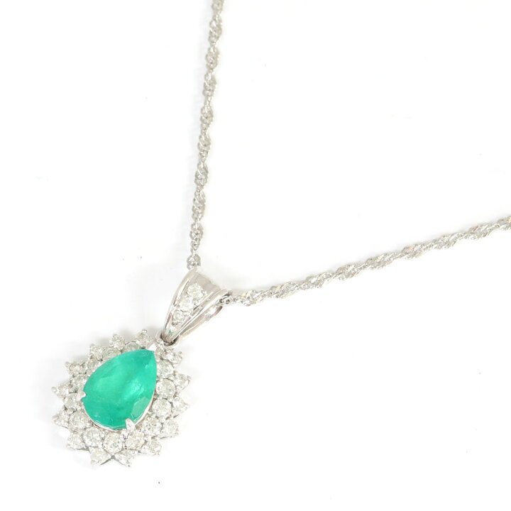 楽天市場】【中古】エメラルド ダイヤモンド ネックレス E2.38ct D1  