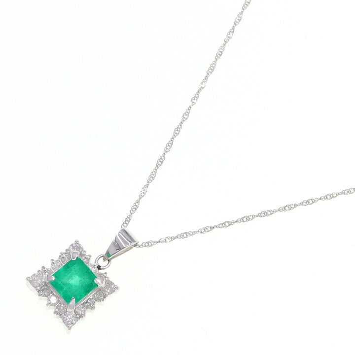 楽天市場】エメラルド ダイヤモンド ネックレス E0.64ct D0.25ct Pt850 