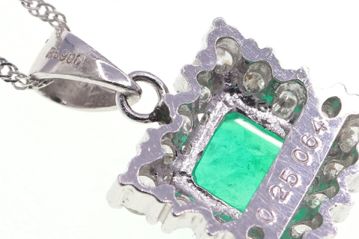楽天市場】エメラルド ダイヤモンド ネックレス E0.64ct D0.25ct Pt850 