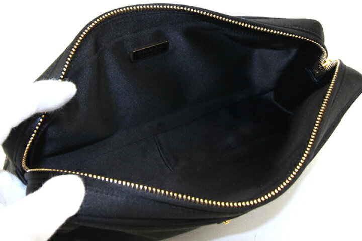 楽天市場】プラダ ポーチ 1RU003 ブラック シルクサテン 中古  