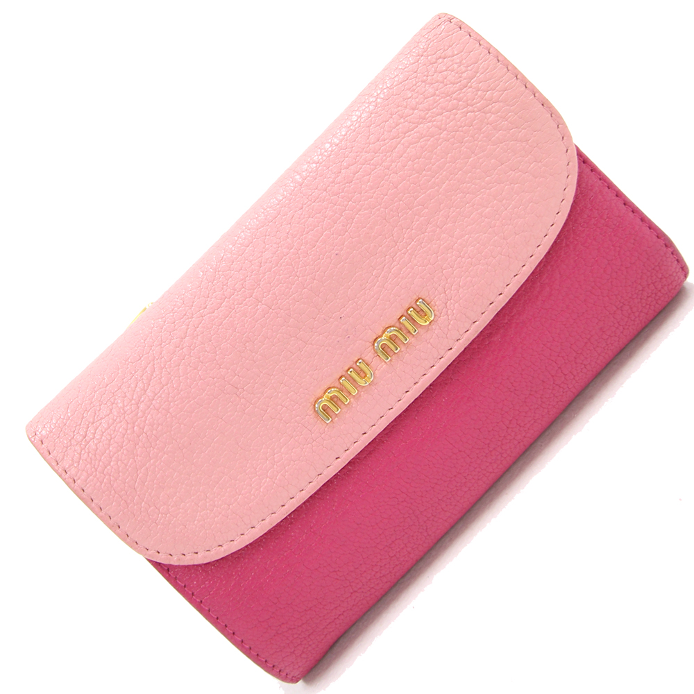 楽天市場】ミュウミュウ 二つ折り財布 5M1225 ライトピンク ピンク