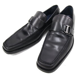 フェラガモ メンズシューズ ブラック レザー サイズ6.5 24.5cm 中古 ビジネス メンズ ローファー 紳士 革靴 ビジネス Salvatore Ferragamo
