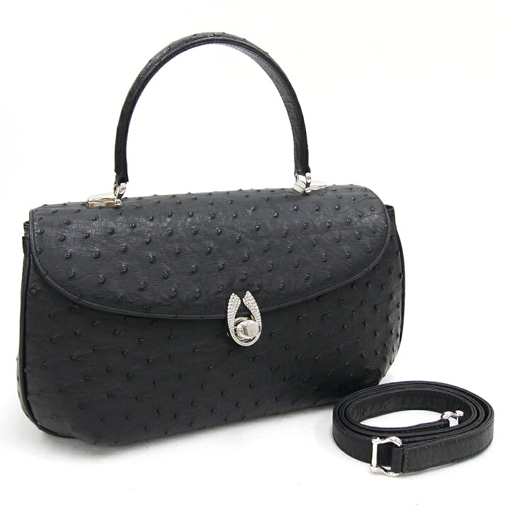 楽天市場】オーストリッチ 2WAYハンドバッグ ブラック オーストリッチ  