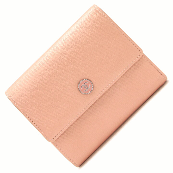 楽天市場】シャネル 三つ折り財布 ココボタン ピンク レザー 中古 ミニ 