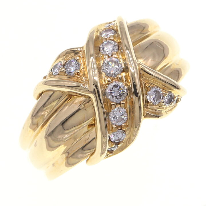 楽天市場】ティファニー リング シグネチャー クロス 14Pダイヤ 750YG  