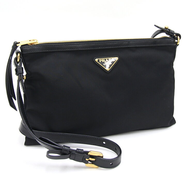 PRADA ショルダーバッグ黒三角ロゴレディース - ショルダーバッグ