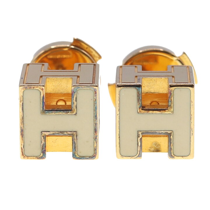 楽天市場】エルメス ピアス カージュドアッシュ Hキューブ ゴールド 