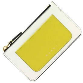 マルニ コインケース PFMO0025U1 ホワイト イエロー レザー 中古 カードケース コンパクトウォレット 財布 バイカラー レディース MARNI