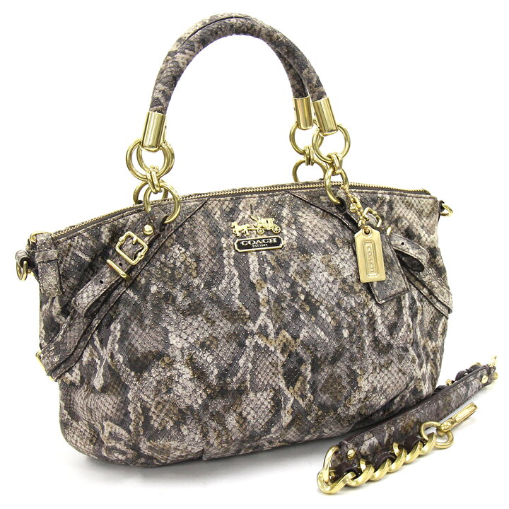 楽天市場】コーチ 2WAYハンドバッグ 17760 グレー系カラー レザー 中古  