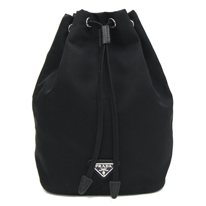 楽天市場】プラダ ポーチ 巾着 1NA369 ブラック ナイロン 中古 ドロー 