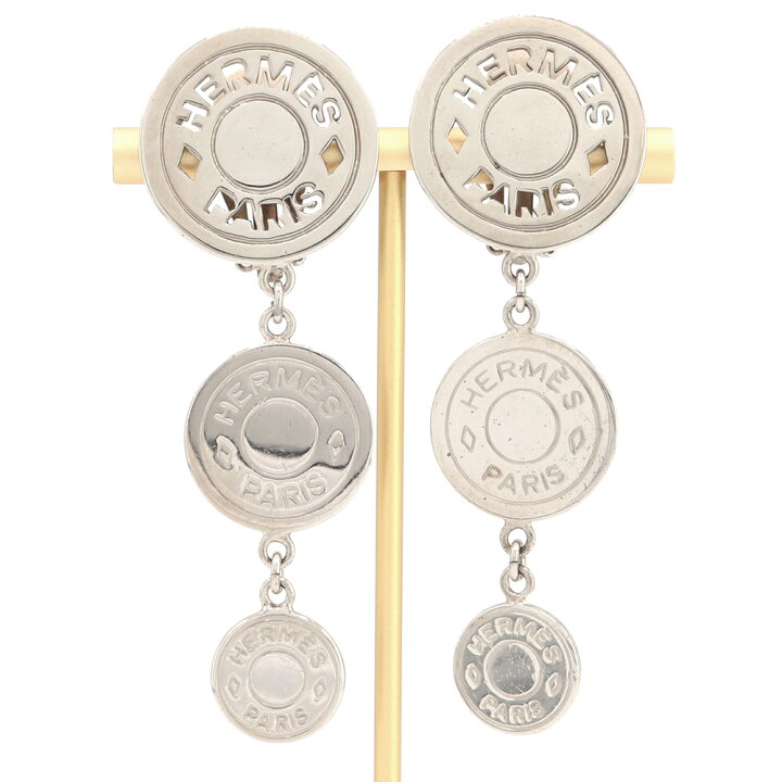 楽天市場】エルメス イヤリング セリエ 3連 シルバー メタル 中古  
