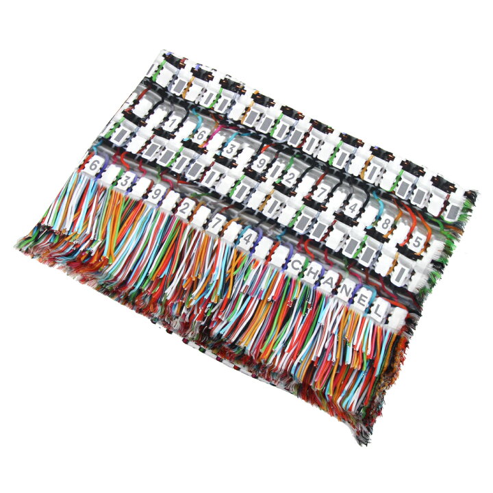 楽天市場】シャネル 大判ストール ホワイト マルチカラー シルク100  