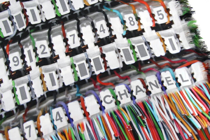 楽天市場】シャネル 大判ストール ホワイト マルチカラー シルク100  