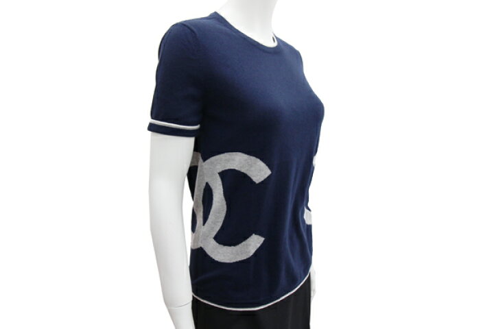 楽天市場】シャネル レディーストップス ネイビー コットン カシミヤ  