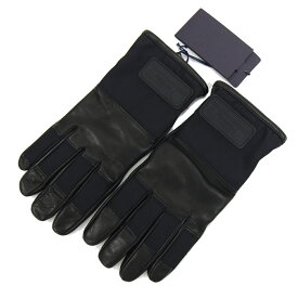 プラダ グローブ 2GG067 ブラック レザー ナイロン 中古 手袋 メンズ 男性 レザーグローブ 革手袋 PRADA