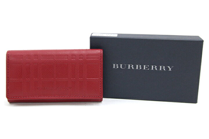 楽天市場】バーバリー 4連キーケース レッド レザー 中古 鍵 カギ  