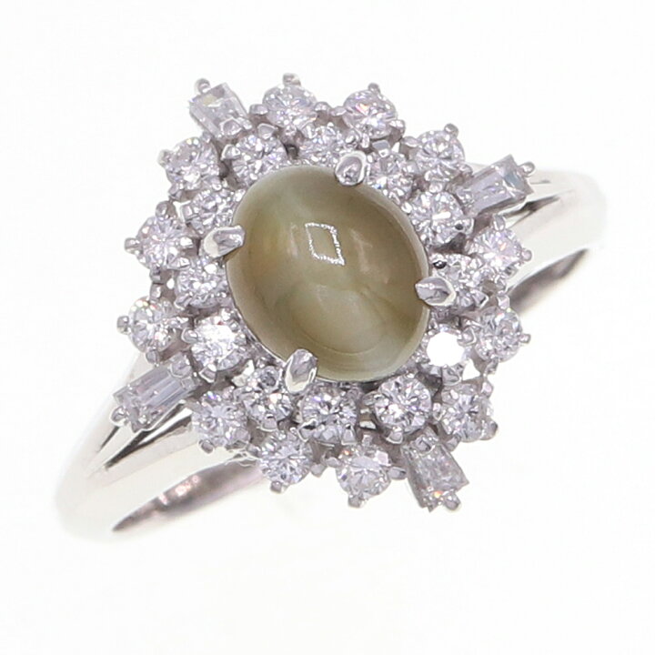 楽天市場】キャッツアイ ダイヤモンド リング CE1.4ct D0.57ct Pt900 