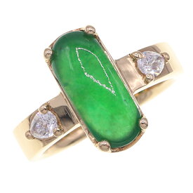 ヒスイ ダイヤモンド リング JD D0.292ct K18 YG 11号 ソーティング付き 中古 指輪 アクセサリー ジュエリー 宝石 天然石 ストーン レディース Jade Diamond