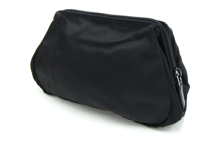 プラダ PRADA VELA ポーチ バッグ ナイロン レザー ブラック系 1N1398  