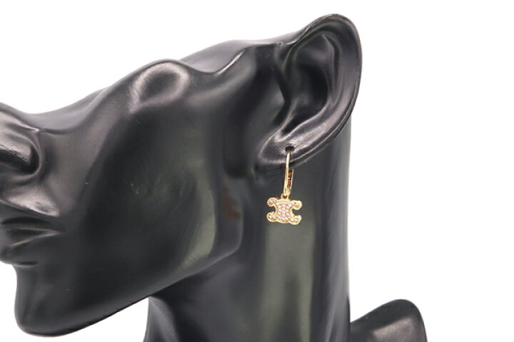 楽天市場】セリーヌ ピアス トリオンフ ラインストーンピアス  