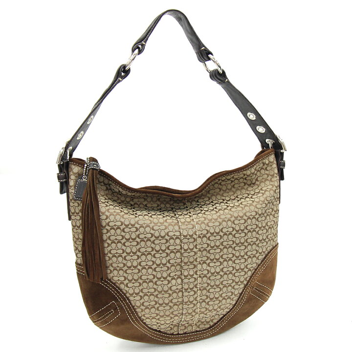 美品】COACH コーチ シグネチャー キャンバス×レザー 2WAY ショルダー 