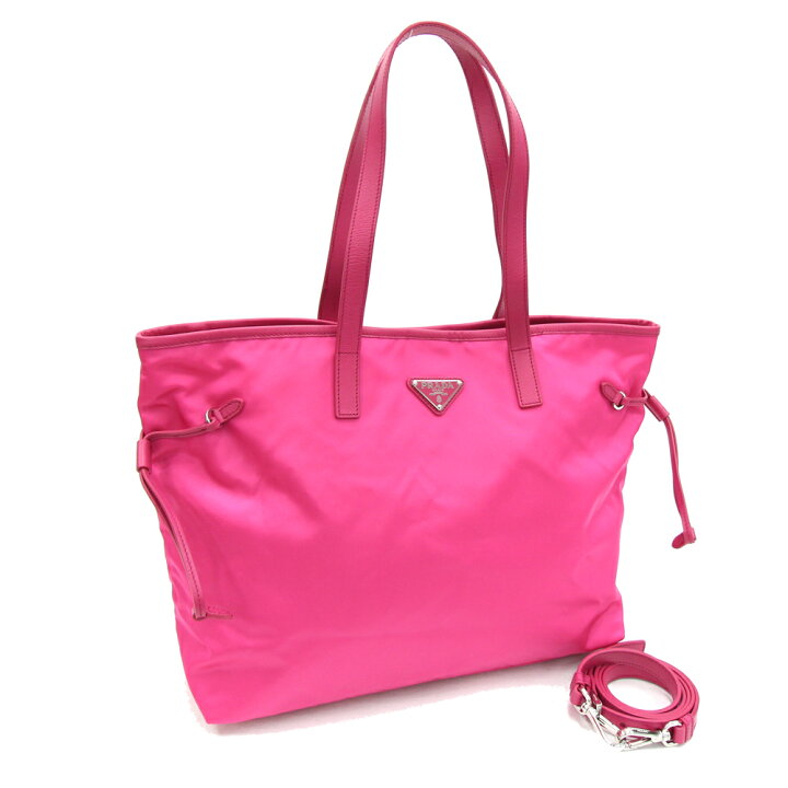 楽天市場】プラダ 2WAYトートバッグ B4001T ピンク ナイロン レザー  