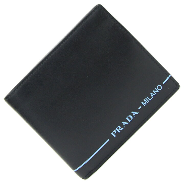 楽天市場】プラダ 二つ折り札入れ ブラック レザー 中古 コンパクト 