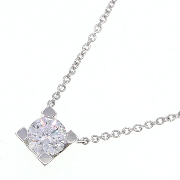 ハリーウィンストン ネックレス HWロゴ ペンダント スタッド D0 50ct PIDPRD005HWL Pt950 鑑定書付き 中古 アクセサリー ジュエリー 1粒ダイヤ 宝石 レディース 女性 ソリティア 立爪 HARRY WINSTON 夢市場プレミア