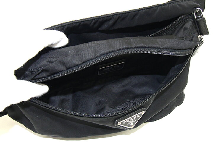楽天市場】プラダ ボディバッグ V132 ブラック ナイロン 中古 ウエスト  