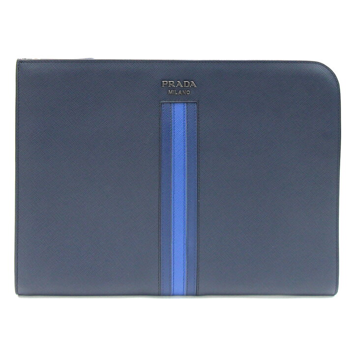 楽天市場】プラダ クラッチバッグ AV5841 ネイビー レザー 中古 