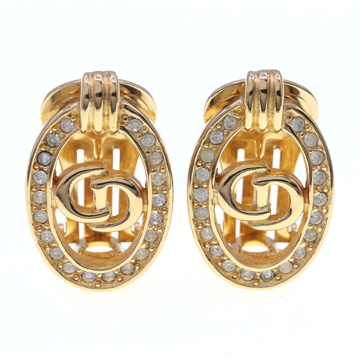 楽天市場】ディオール イヤリング CDロゴ オーバル ゴールド メタル  