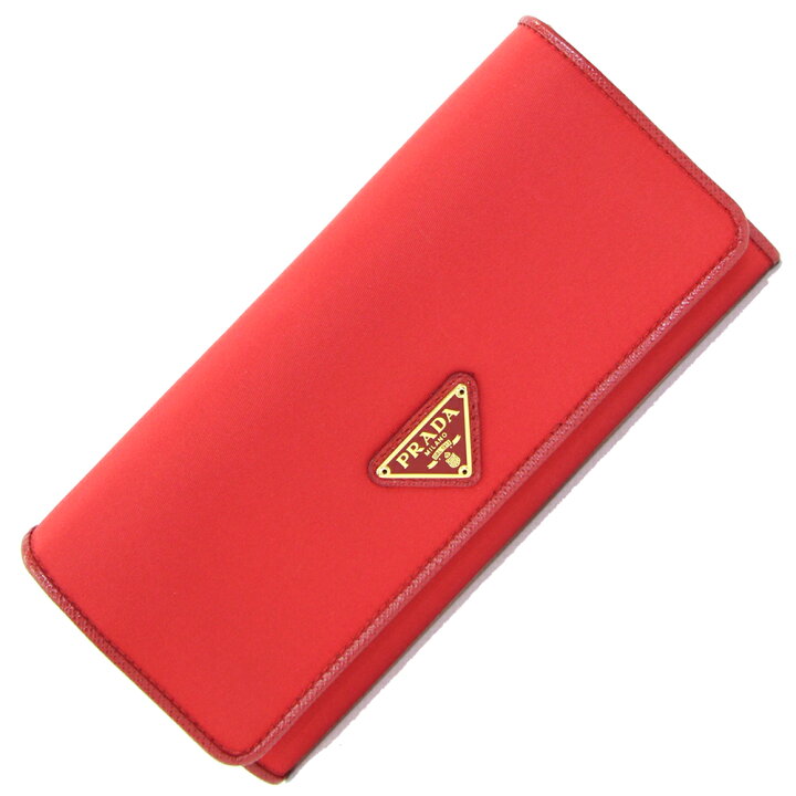 楽天市場】【中古】 プラダ 二つ折り長財布 1MH132 レッド ナイロン 