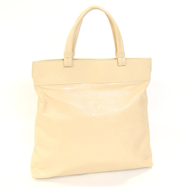 楽天市場】キタムラ ハンドバッグ クリーム色系 レザー 中古 ロゴ 鞄 